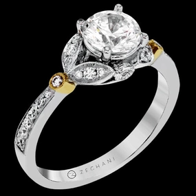 ZR1390 Engagement Ring in 14k Gold with Diamonds Beautiful Adornment