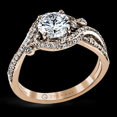 ZR1631 Engagement Ring in 14k Gold with Diamonds Value Work