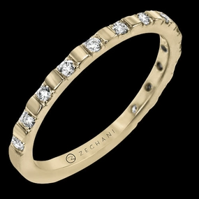 ZR2117-Y Anniversary Ring in 14k Gold with Diamonds Dashing Accent Custom Symbol