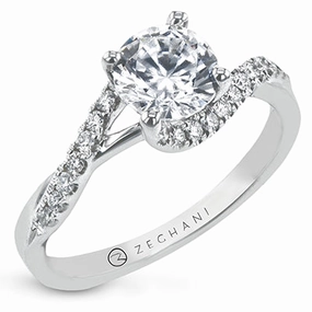 Metric Measure Vintage Memento ZR2181 Engagement Ring in 14k Gold with Diamonds