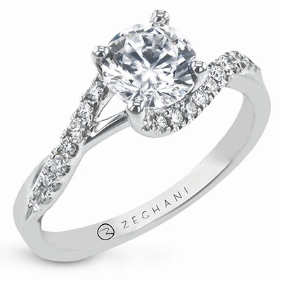 Metric Measure Vintage Memento ZR2181 Engagement Ring in 14k Gold with Diamonds