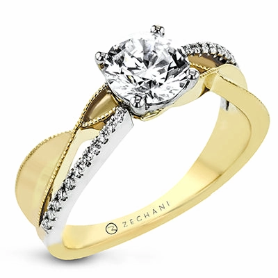 Understated Mood ZR2310 Engagement Ring in 14k Gold with Diamonds