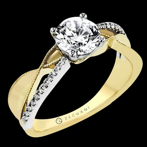 Minimal Choice ZR2310 Engagement Ring in 14k Gold with Diamonds