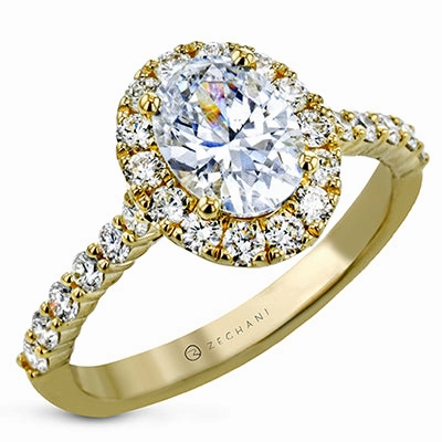 ZR32PRER Wedding Set in 14k Gold with Diamonds Adjustable Fit