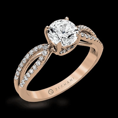 Exquisite Item Cool Finish ZR738 Engagement Ring in 14k Gold with Diamonds