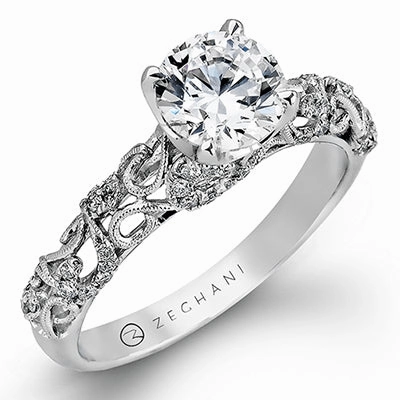 Fashionable Art ZR917 Engagement Ring in 14k Gold with Diamonds